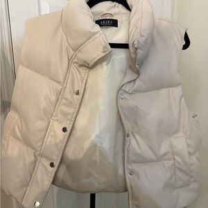AKIRA Women's Beige Puffer Vest